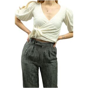 JULIANA’S Ivory V Neckline Wrap Top